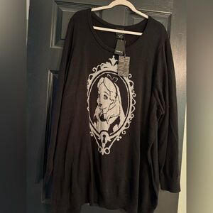 Torrid Black and White Graphic 3/4 Sleeve Hoodie